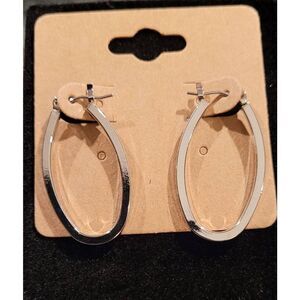 (3 for $15) JoMa Silvertone Oval Hoop Earrings- NWT